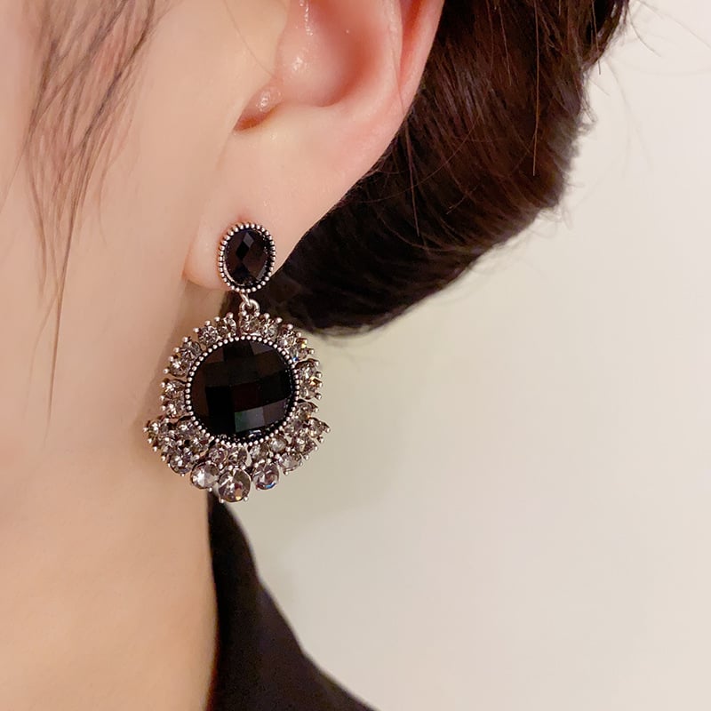 Zircon Cut Drop Earrings