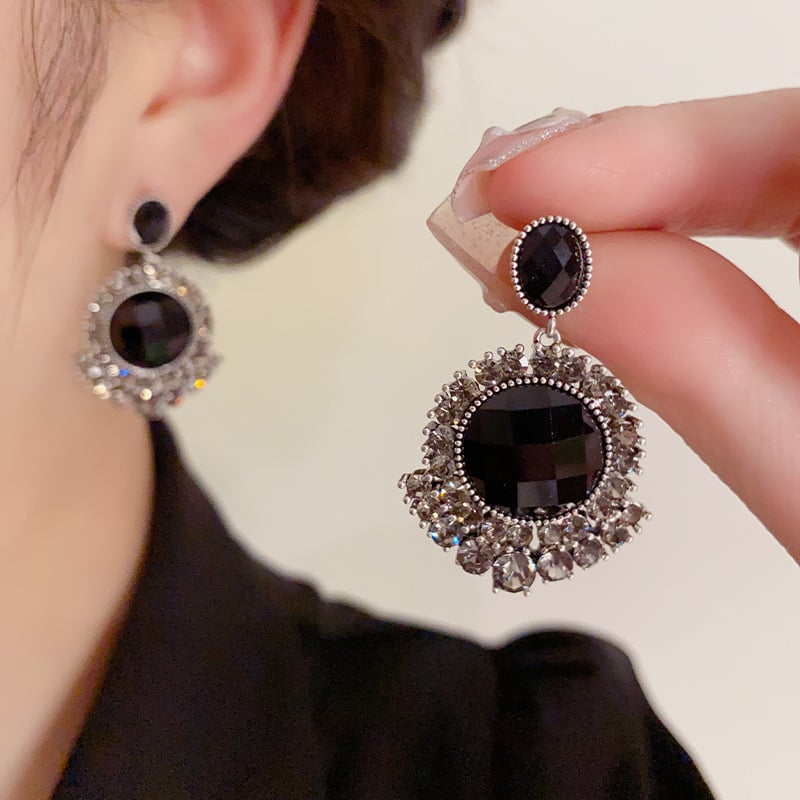 Zircon Cut Drop Earrings