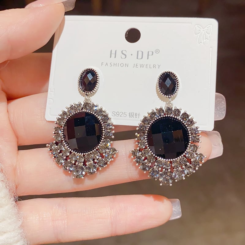 Zircon Cut Drop Earrings