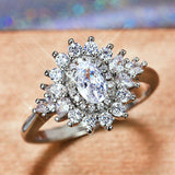 Round CZ Silver Ring