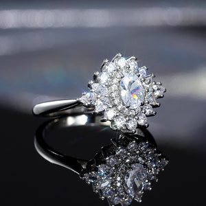 Round CZ Silver Ring